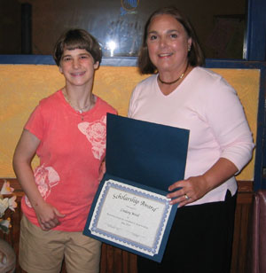 Denise Loveland accepts 2007 CARH scholarship